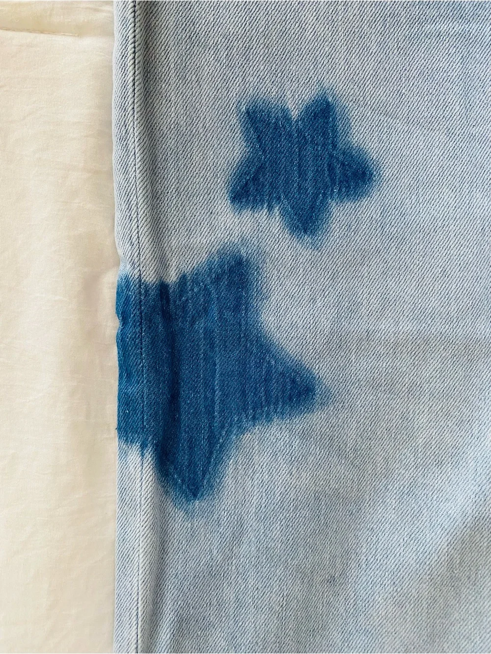 GAP Light Blue Denim Joggers with Dark Blue Accents